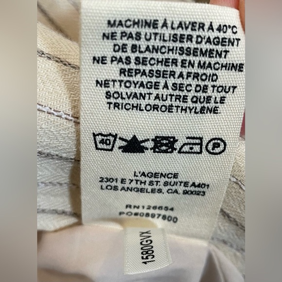 L’AGENCE Clementine striped linen blend blazer Women’s 8 New With Tags - Picture 9 of 11